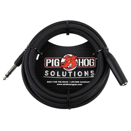 Galaga Pig Hog PHX1410 10 ft. TRS 0.25 in. Female to TRS 0.25 in. Male Headphone Extension Cable PHX1410